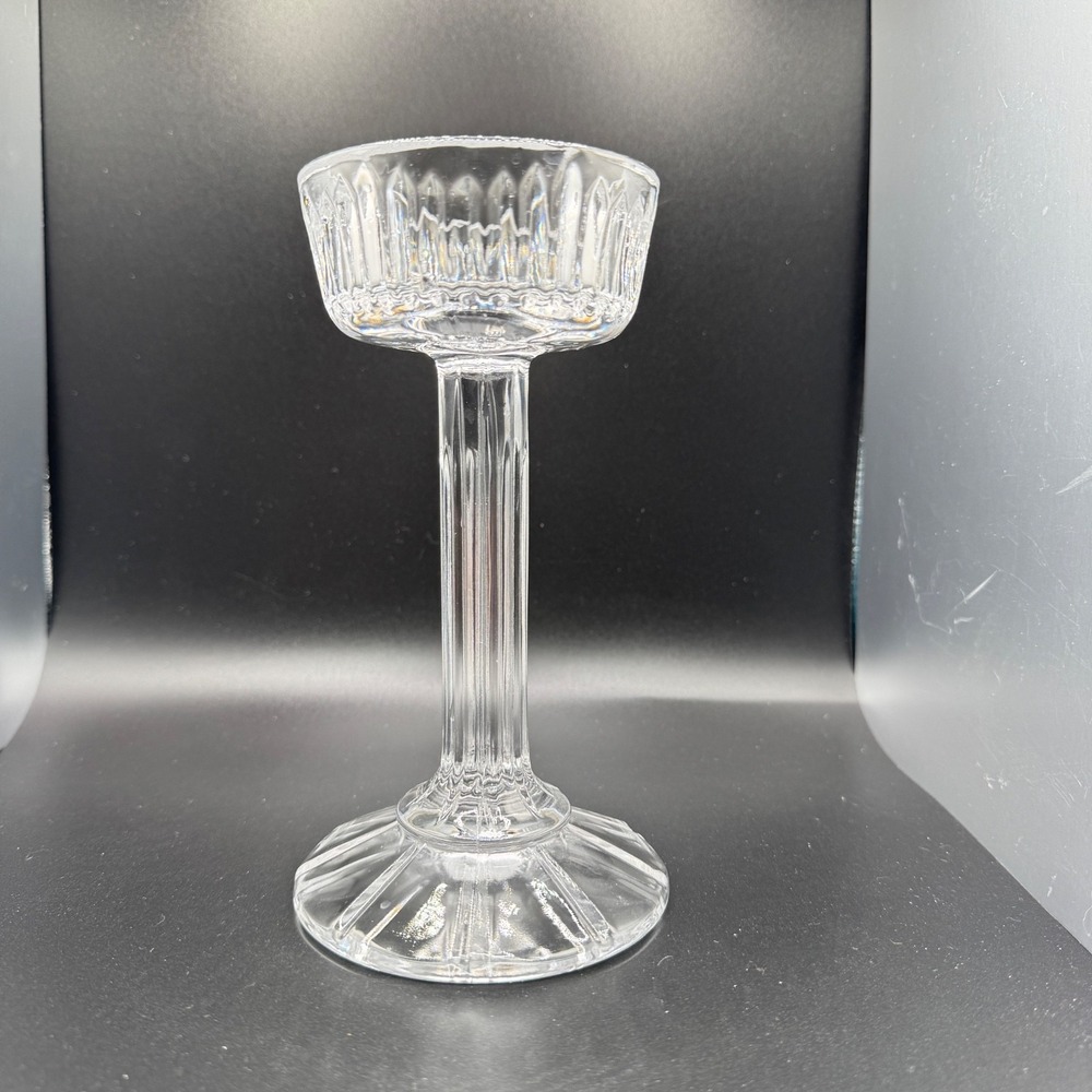 Pressed Glass Fairy Lamp Domed Shade Votive Candle Holder Clear Incl Dome & Base - Picture 3 of 12